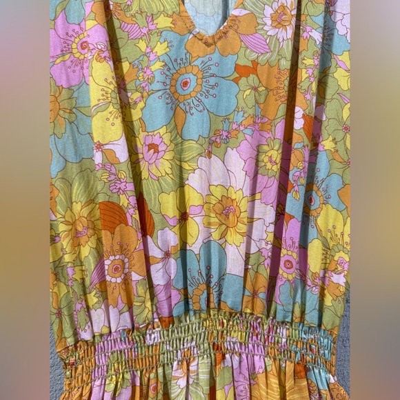 Show Me Your Mumu Cait Midi Dress Size XS In Groovy Blooms - Picture 2 of 8